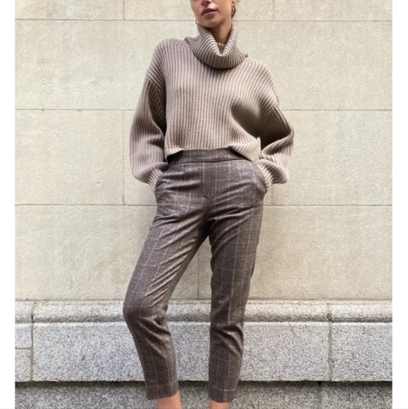 Babaton Atelier Plaid Wool Cashmere Blend Pant - Picture 1 of 8